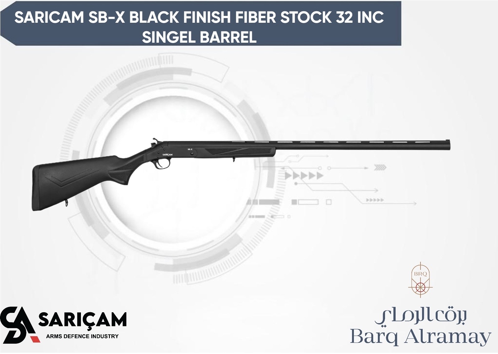  SARICAM SB-X BLACK FINISH FIBER STOCK  32 INC SINGEL BARREL 