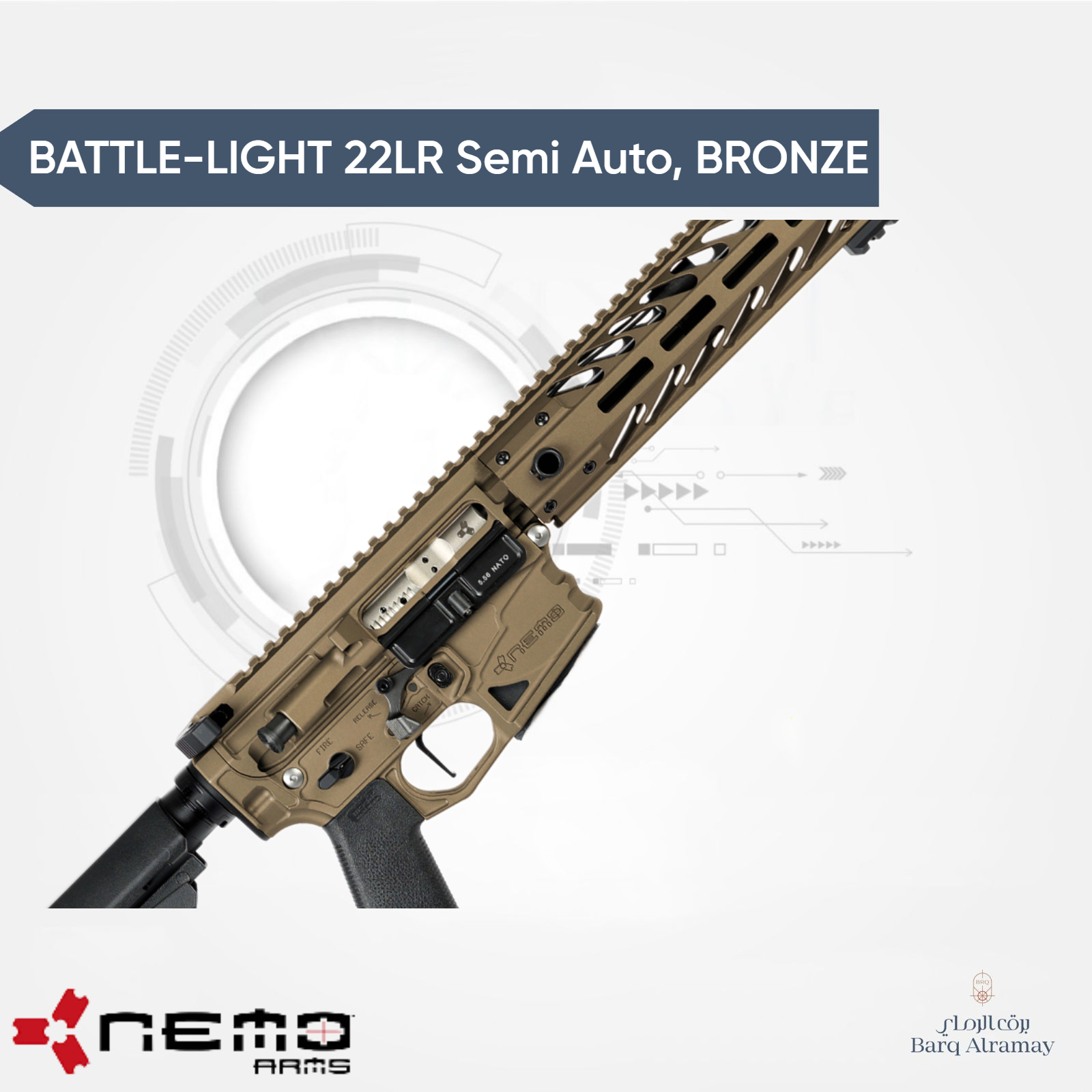   BATTLE-LIGHT 22LR Semi Auto, Centerfire Rifle BRONZE