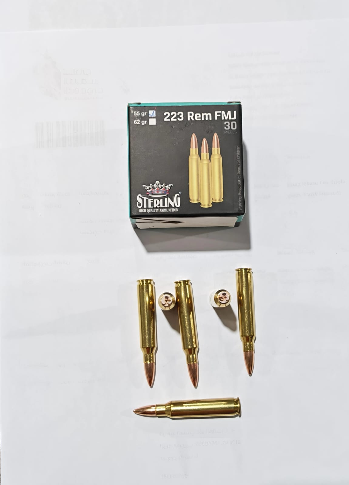 ذخيرة STERLING AMMO 223 Rem  55 GR FMJ