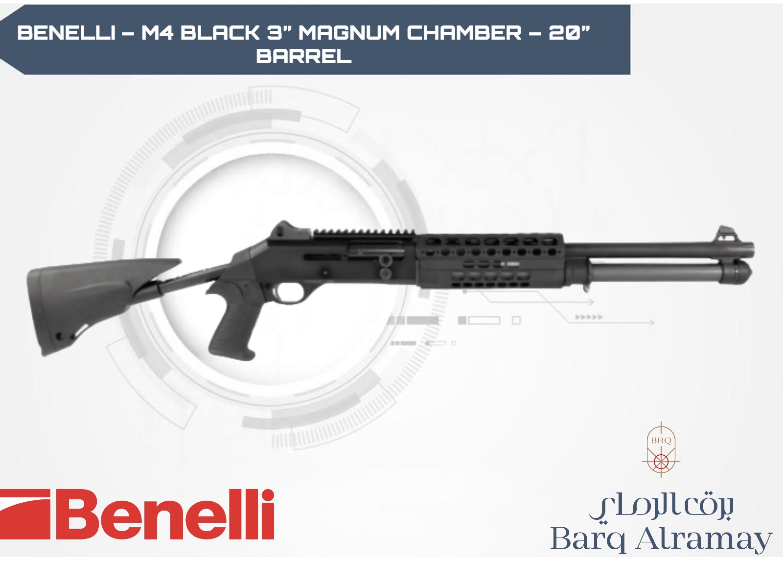BENELLI – M4 BLACK 3” MAGNUM CHAMBER – 20” BARREL
