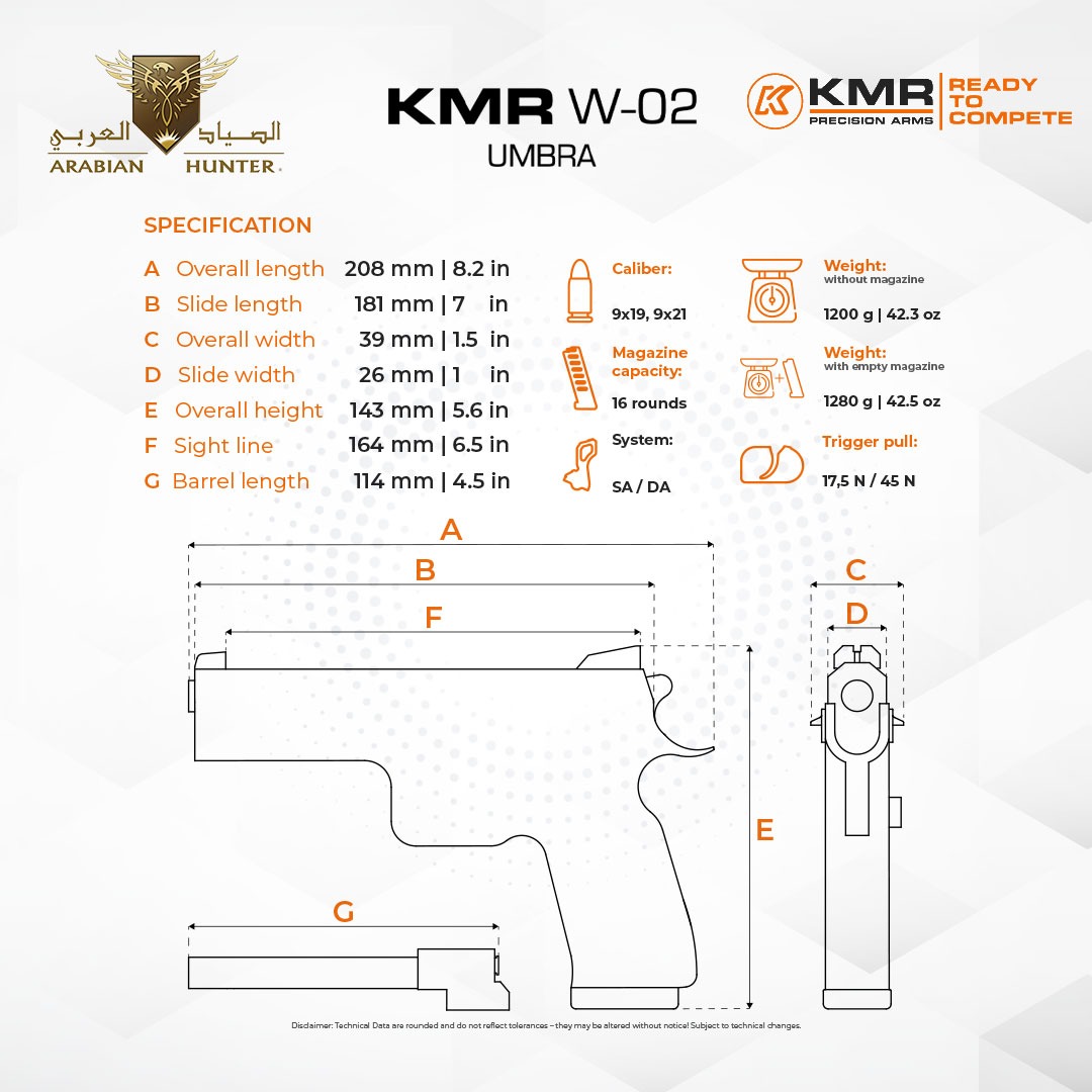 - KMR W-02 UMBR 9mm  بالعروض